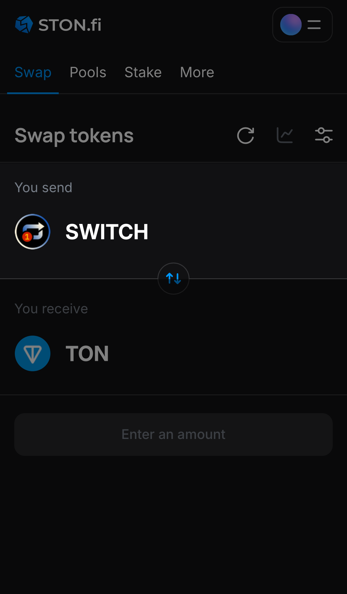 SWITCH را در جعبه ‘You send’ انتخاب کنید.
