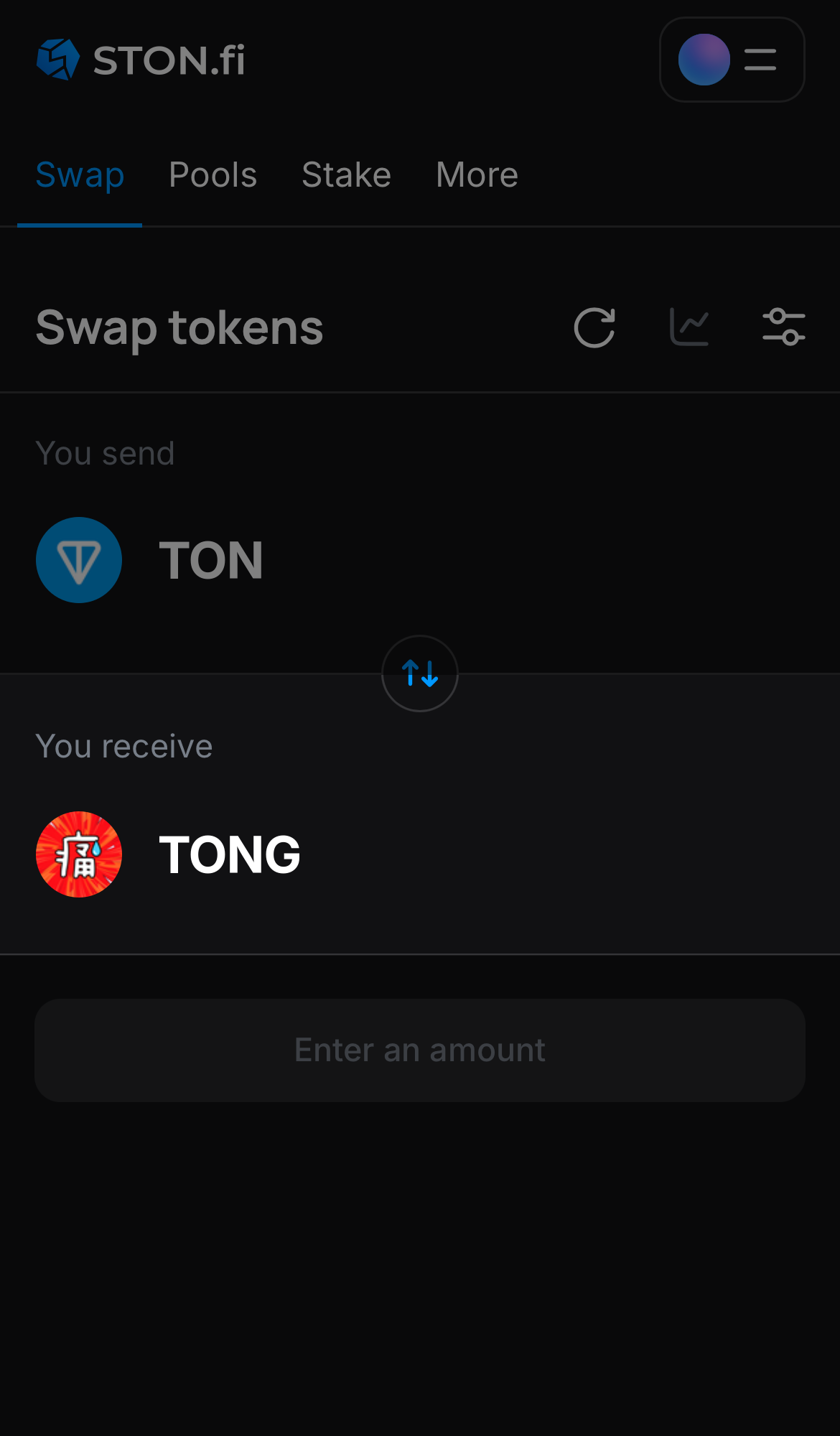 Chọn TONG trong ô ‘You receive‘.