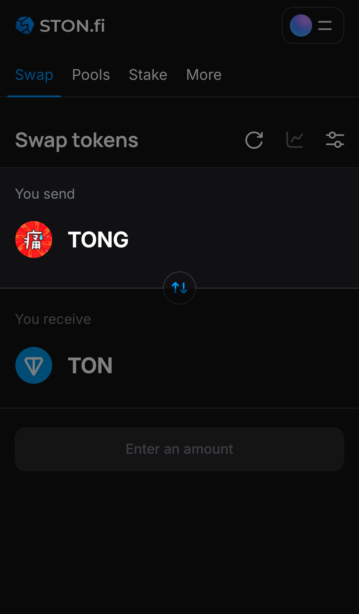 Chọn TONG trong ô ‘You send‘.