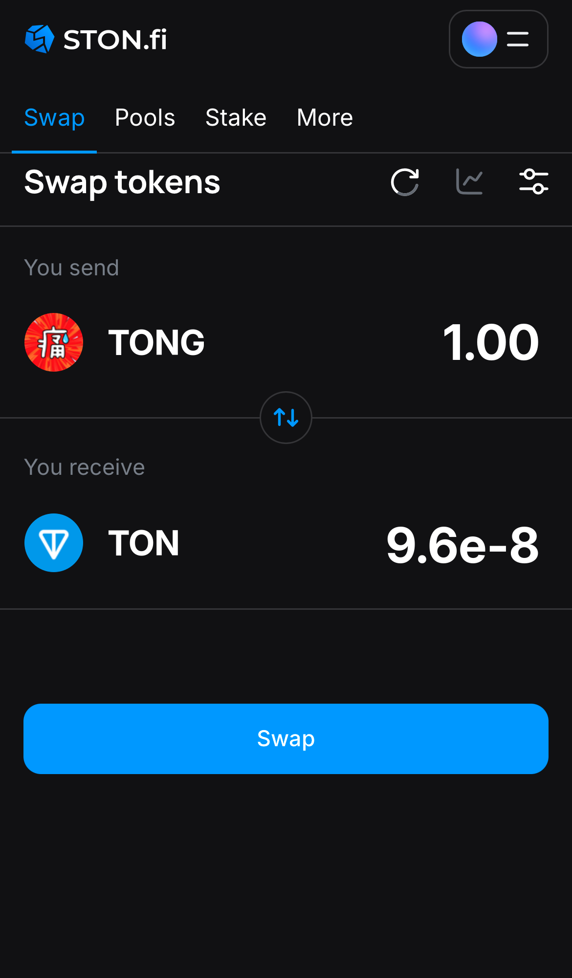 Nhập số lượng token bạn muốn bán (hoặc mua), và để thuật toán tự động tính toán.
