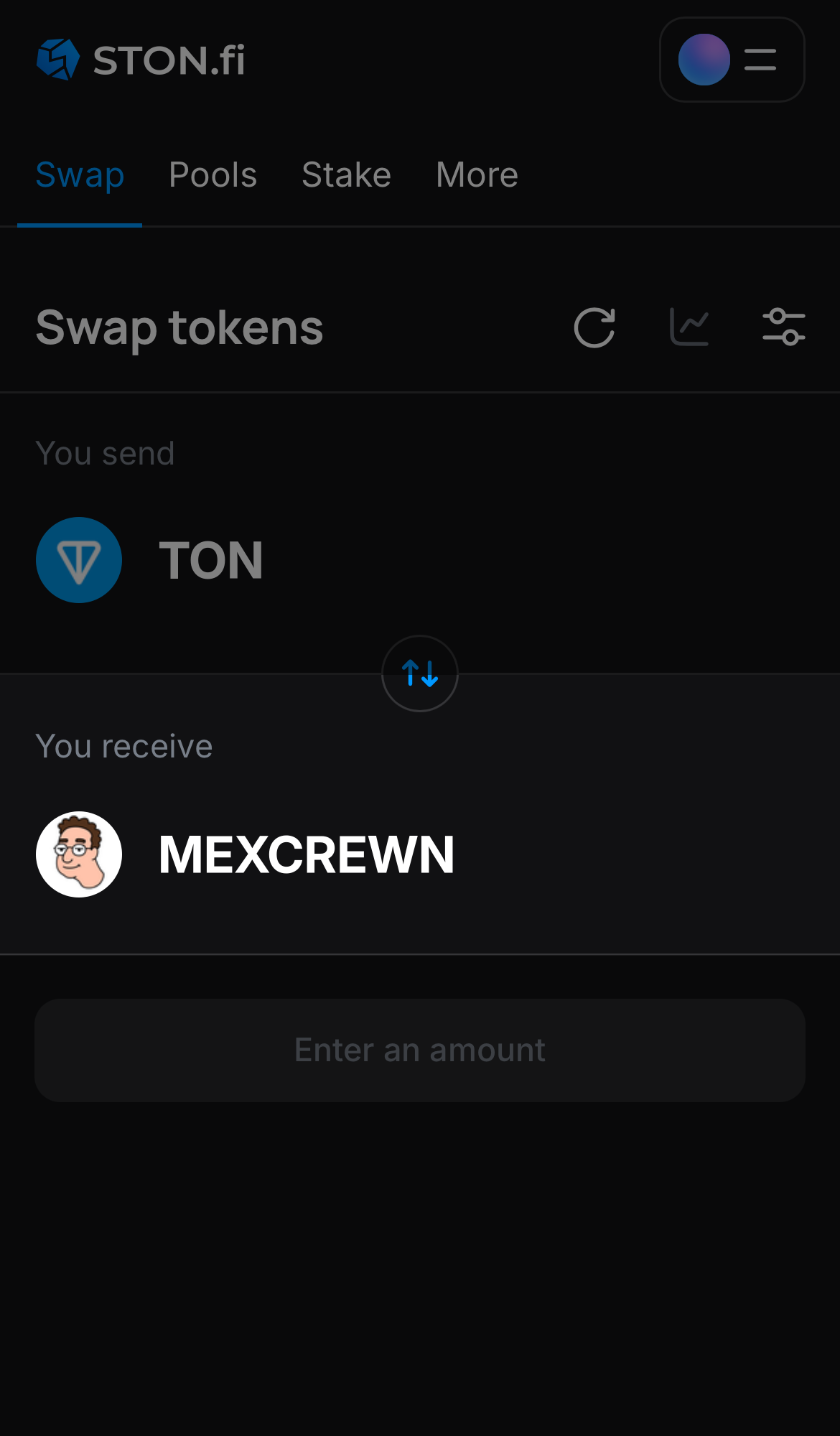 Pilih MexCrewn pada kotak ‘You receive‘.