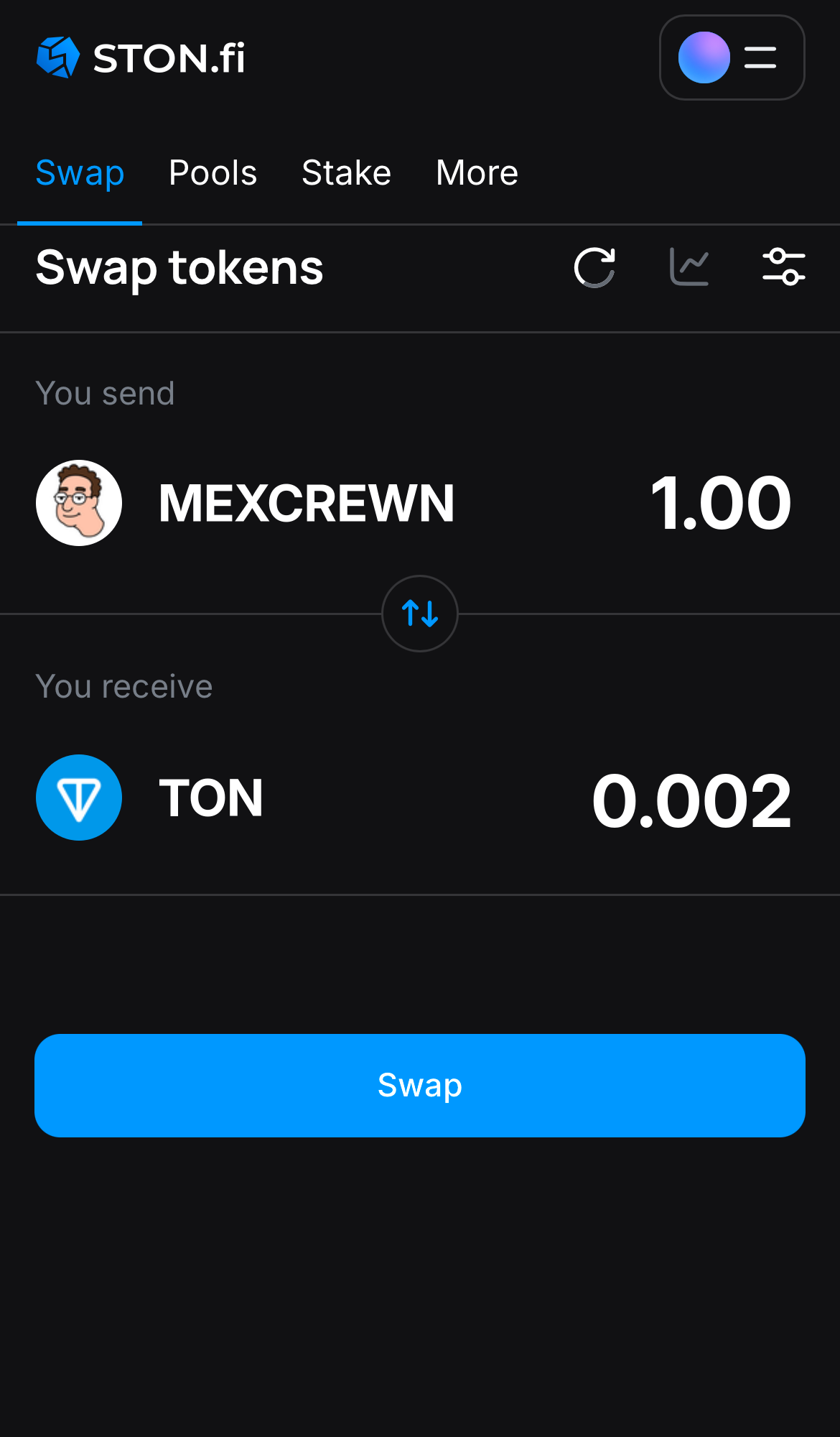 Masukkan jumlah token yang ingin Anda jual (atau beli), dan biarkan algoritma melakukan semua perhitungan.