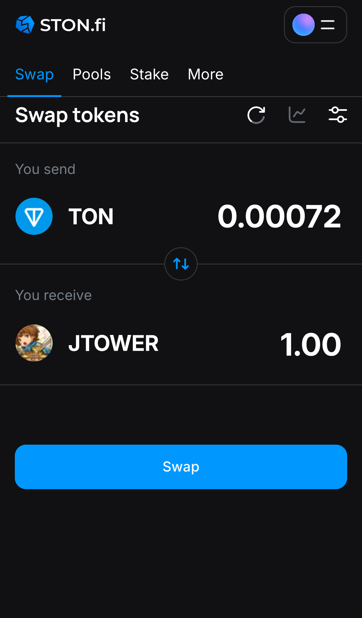 Nhập số lượng token bạn muốn bán (hoặc mua), và để thuật toán tự động tính toán.