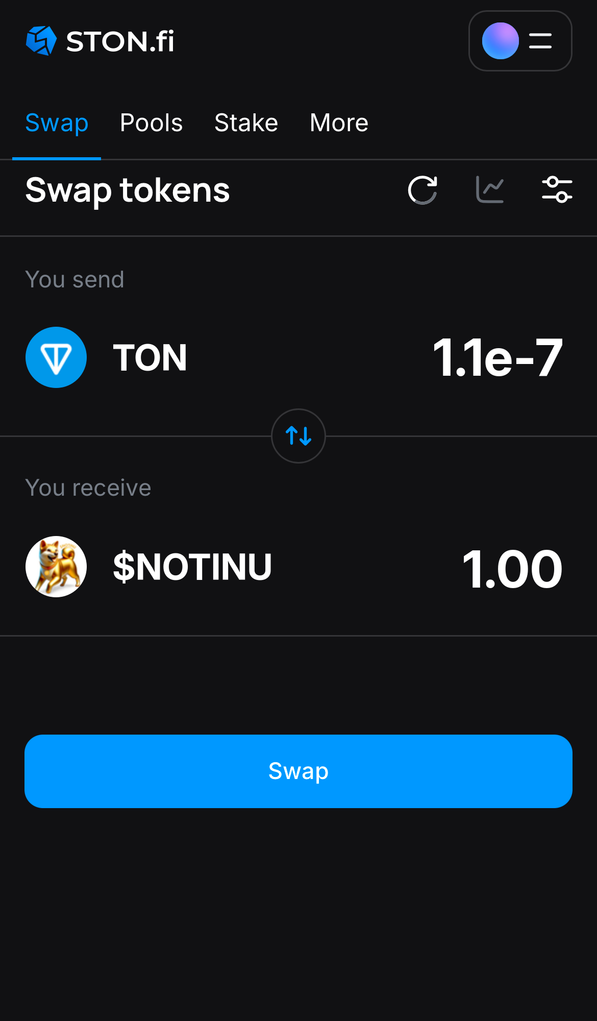 Insira a quantidade de tokens que deseja vender (ou comprar) e deixe o algoritmo fazer todos os cálculos.
