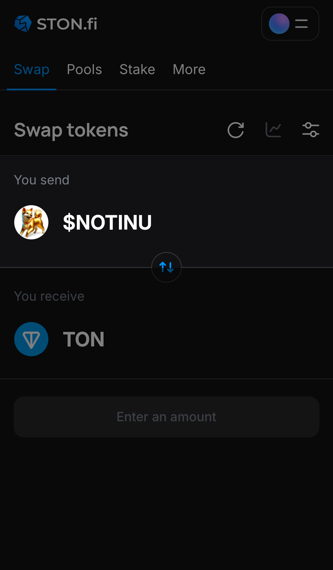 Selecione $NOTINU na caixa ‘You send‘.