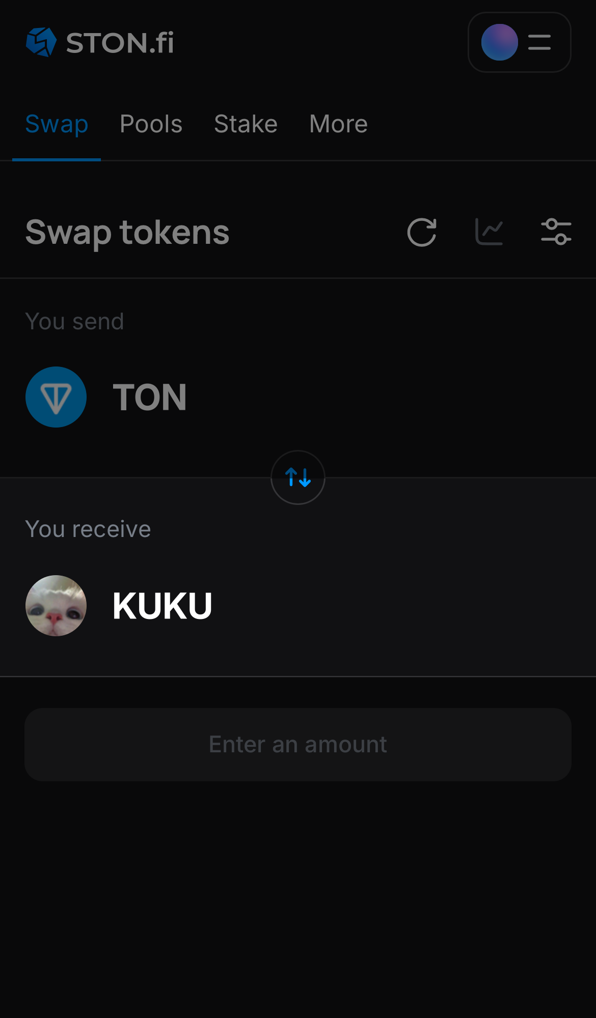 Choose KUKU in the ‘You receive‘ box.