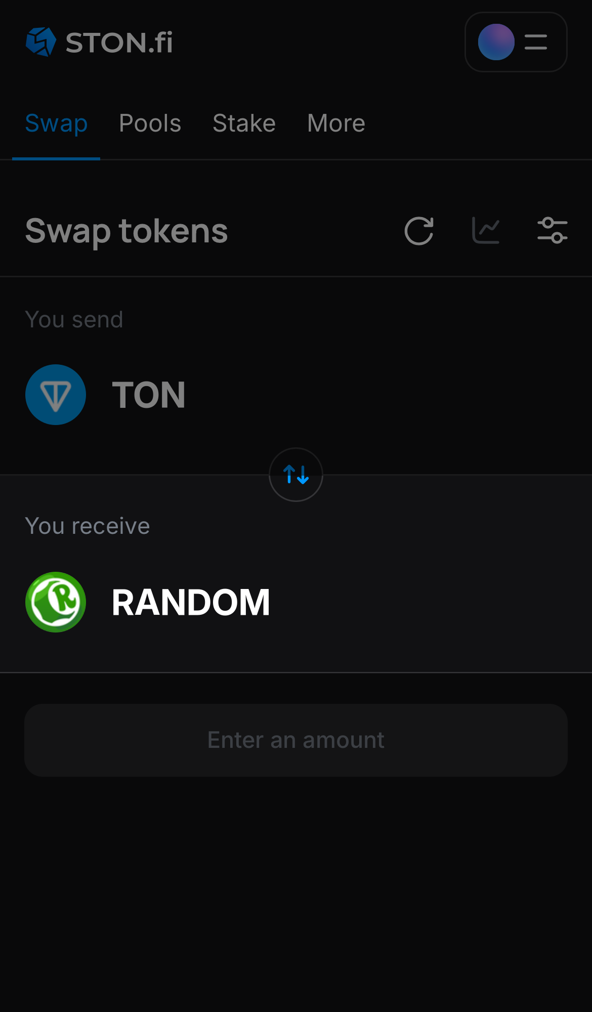 Selecione RANDOM na caixa ‘You receive‘.
