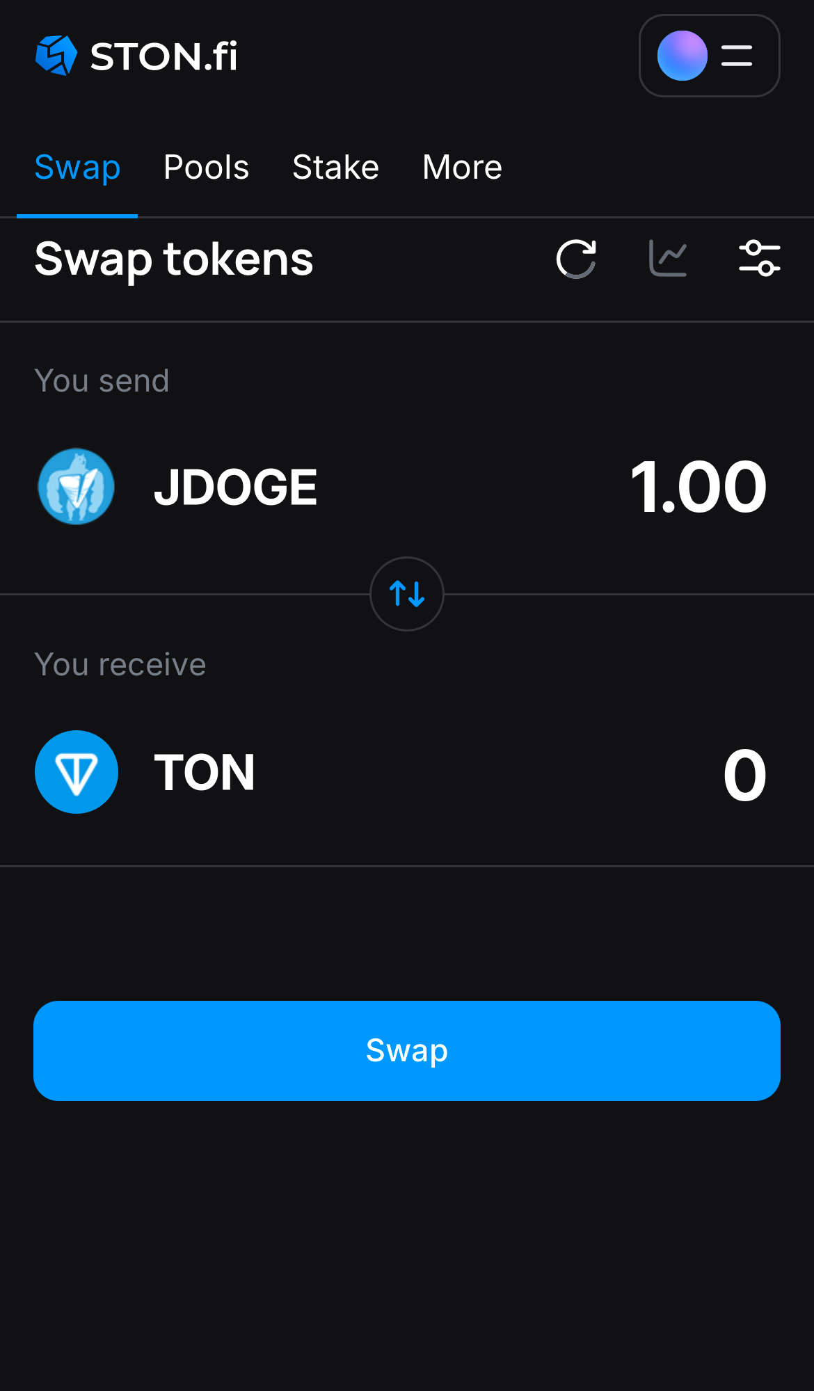 Input the quantity of tokens you‘re selling (or buying), and let the algorithm do all the calculations.