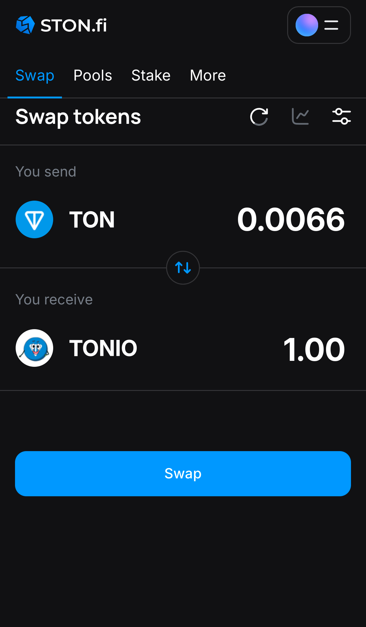 Insira a quantidade de tokens que deseja vender (ou comprar) e deixe o algoritmo fazer todos os cálculos.