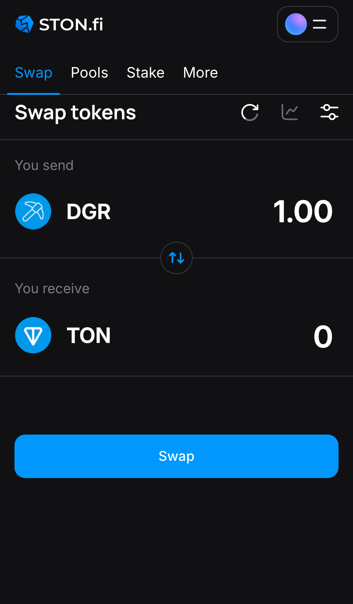 Input the quantity of tokens you‘re selling (or buying), and let the algorithm do all the calculations.