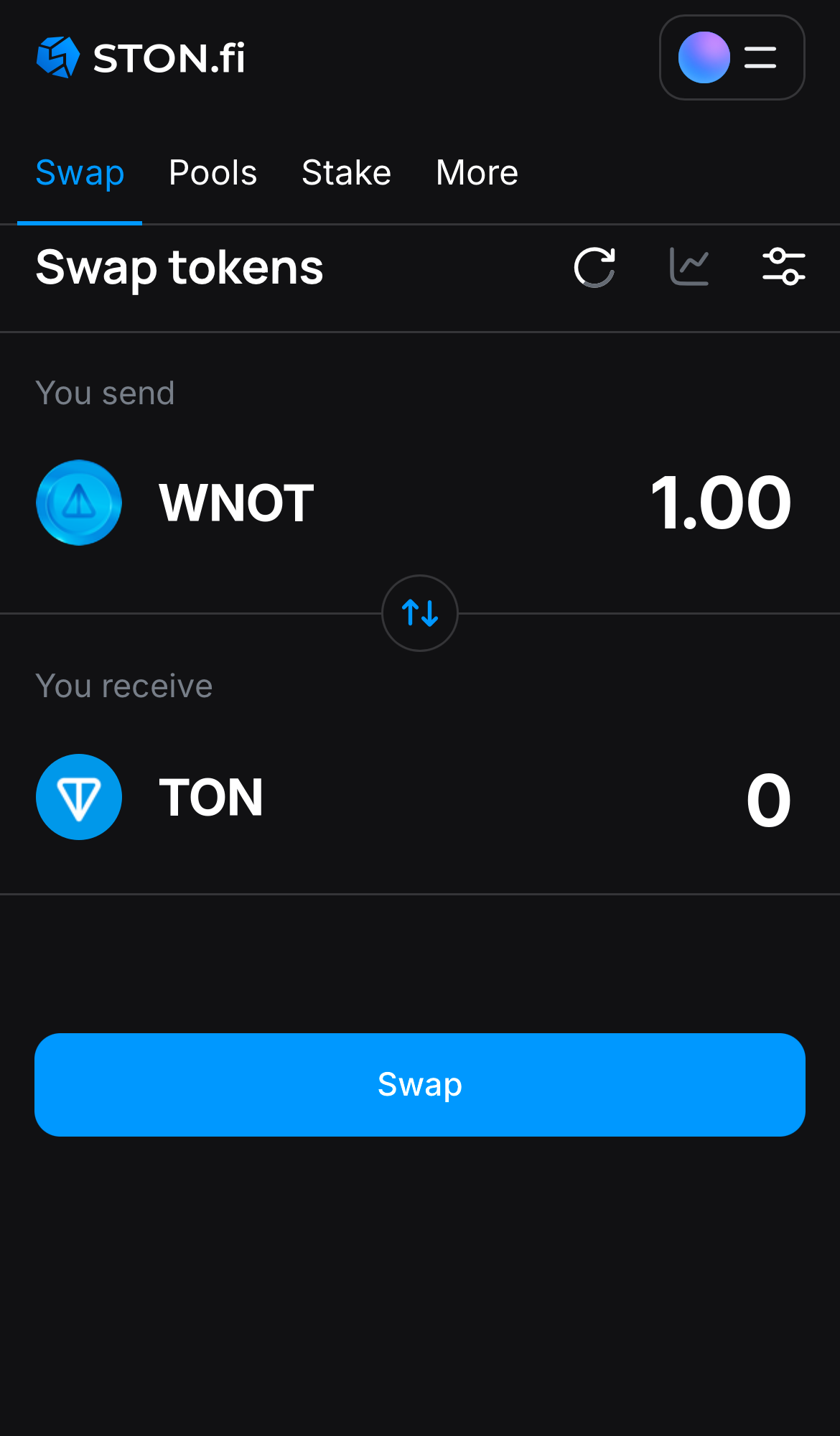 Input the quantity of tokens you‘re selling (or buying), and let the algorithm do all the calculations.