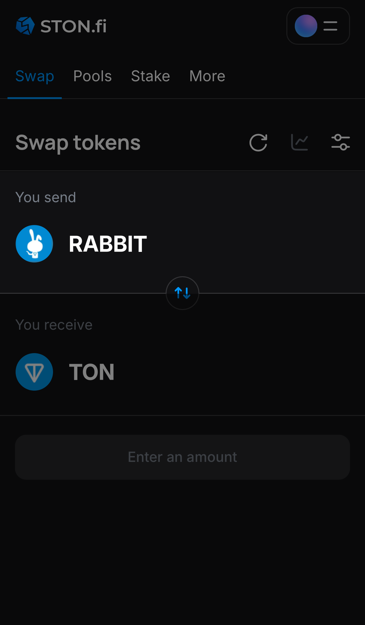 Choisissez Rabbit dans la case ‘You send‘.