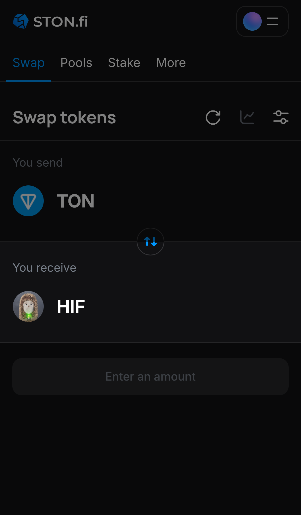 Choose HIF in the ‘You receive‘ box.