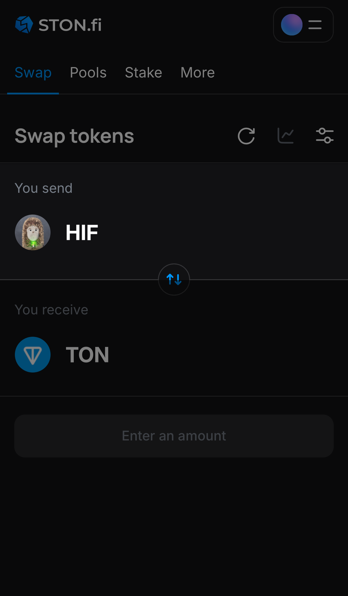 Choose HIF in the ‘You send‘ box.