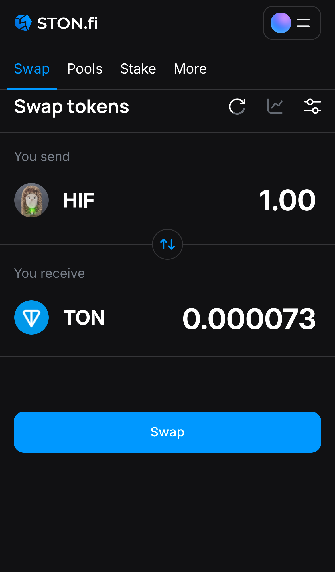 Input the quantity of tokens you‘re selling (or buying), and let the algorithm do all the calculations.