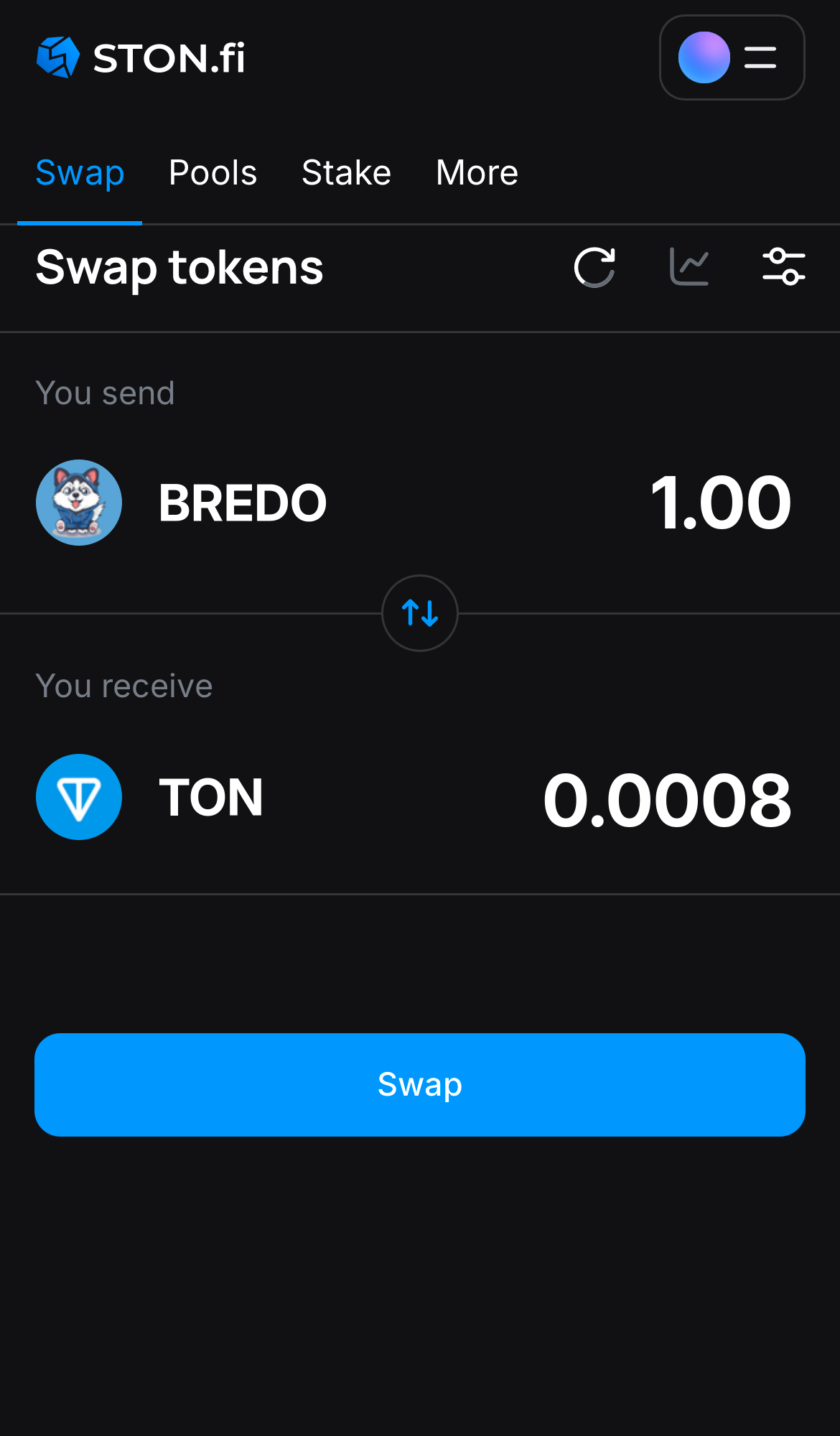 Input the quantity of tokens you‘re selling (or buying), and let the algorithm do all the calculations.