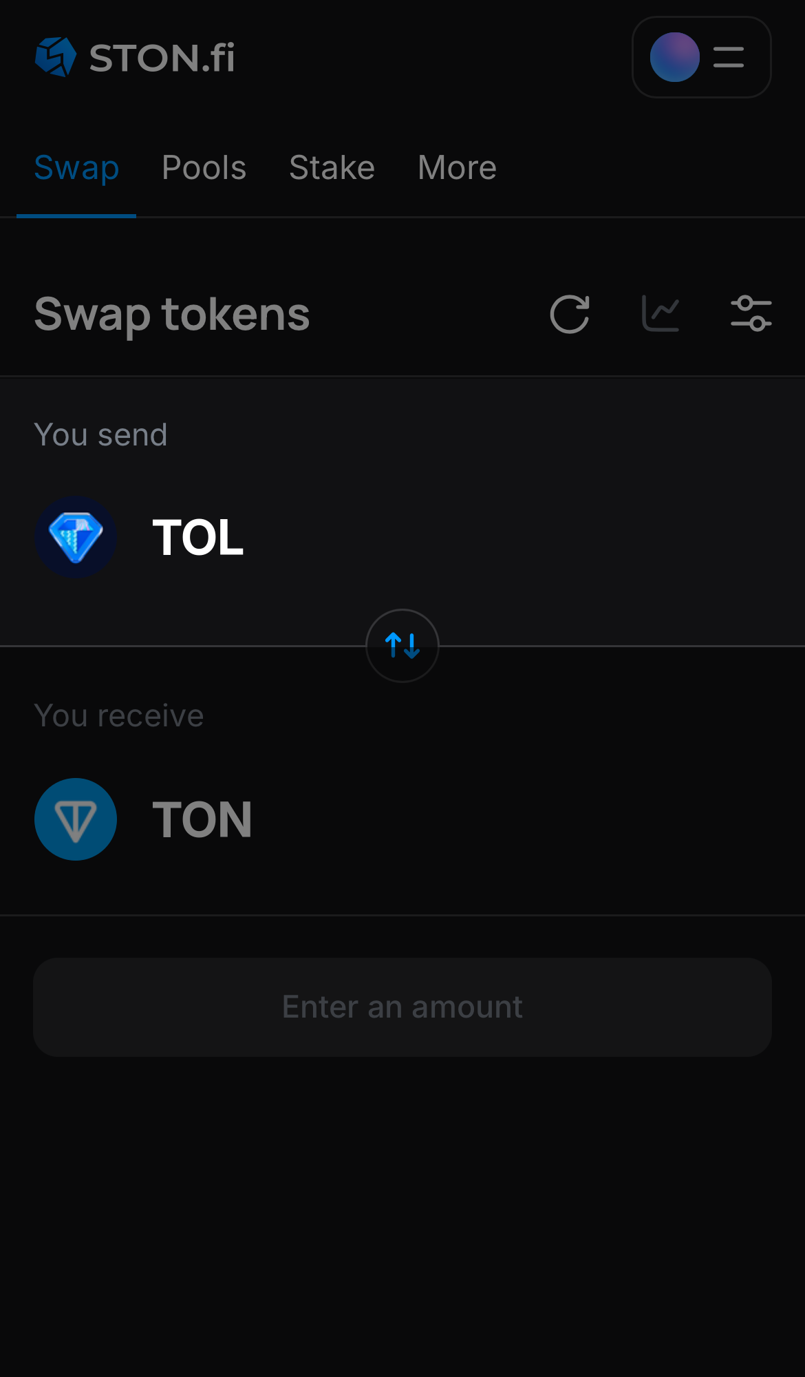 Chọn TOL trong ô ‘You send‘.