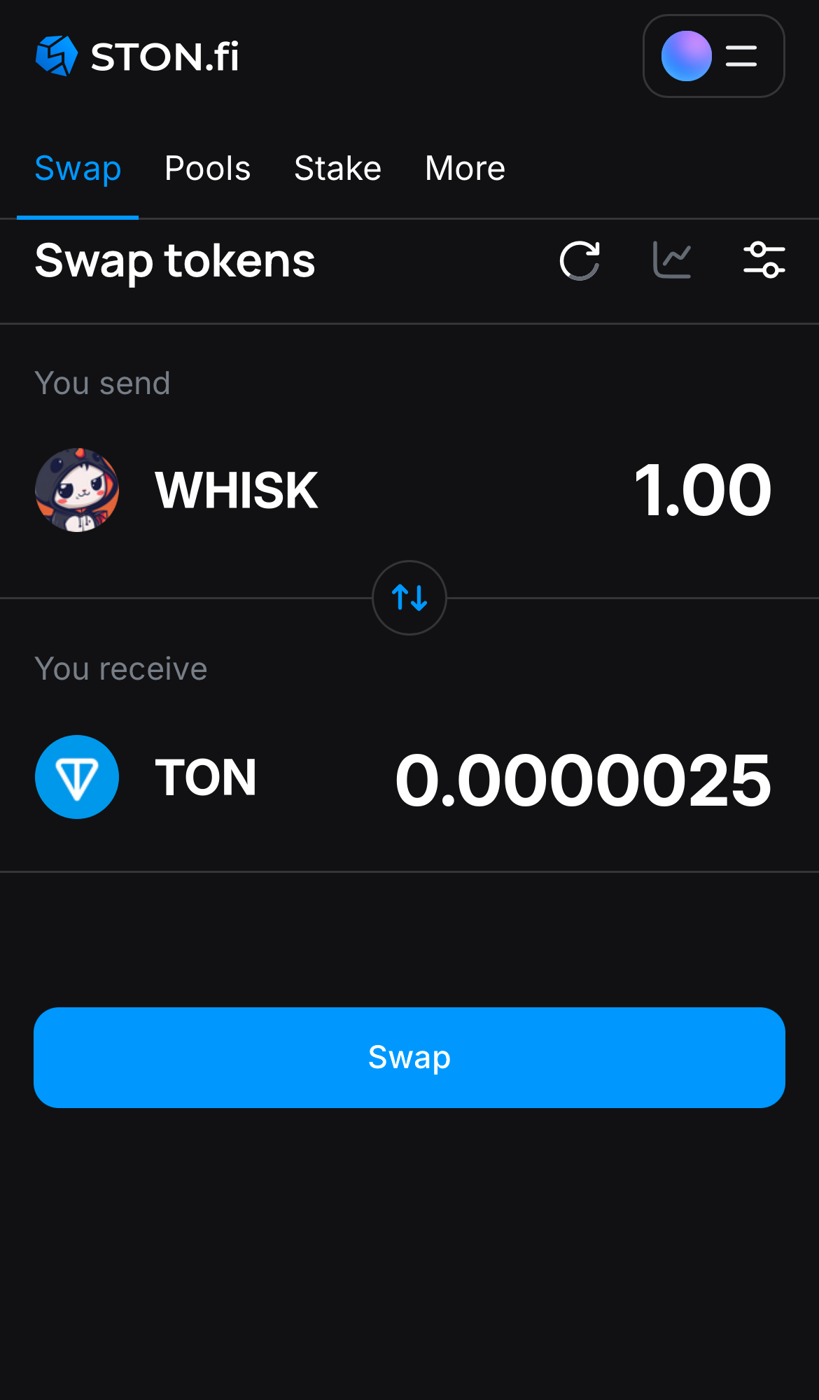 Masukkan jumlah token yang ingin Anda jual (atau beli), dan biarkan algoritma melakukan semua perhitungan.