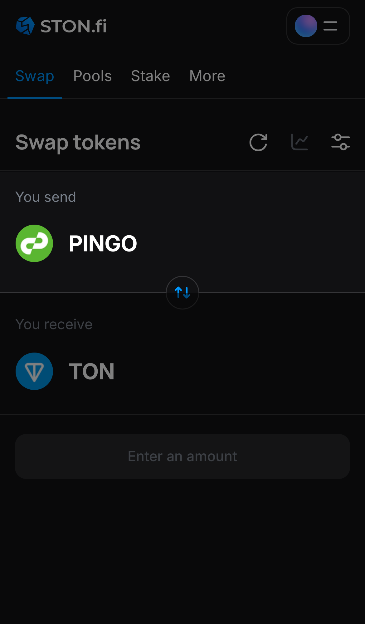 Choose PINGO in the ‘You send‘ box.