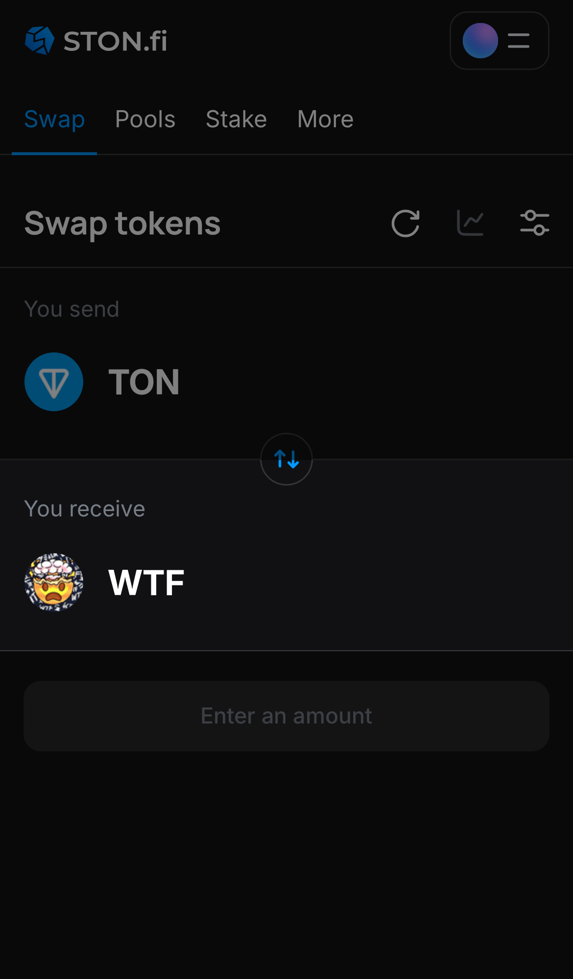 Selecione WTF na caixa ‘You receive‘.