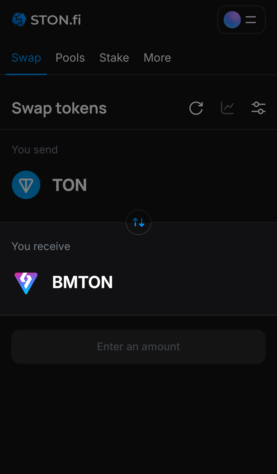 Pilih bmTON pada kotak ‘You receive‘.