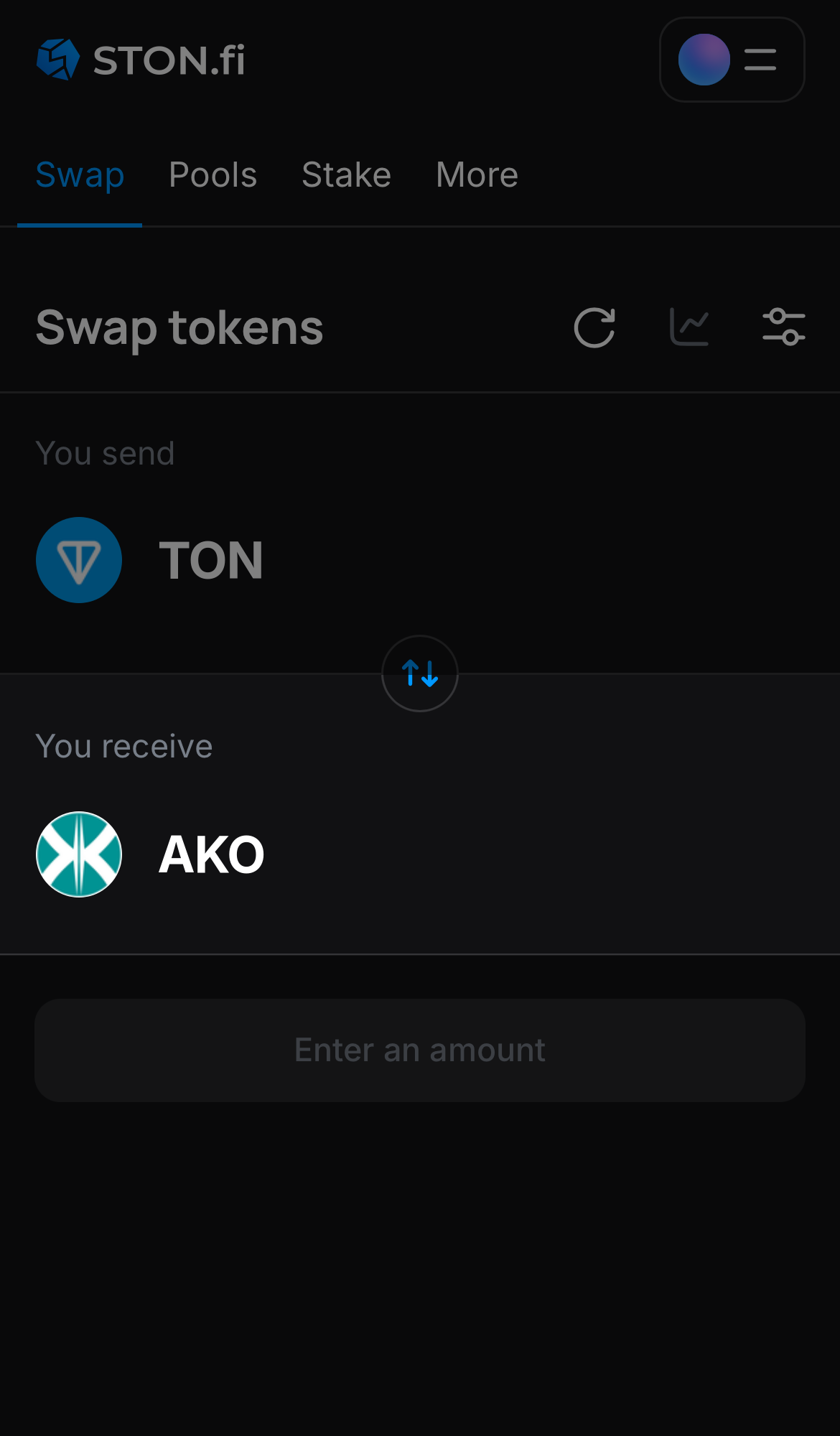 Choose AKO in the ‘You receive‘ box.