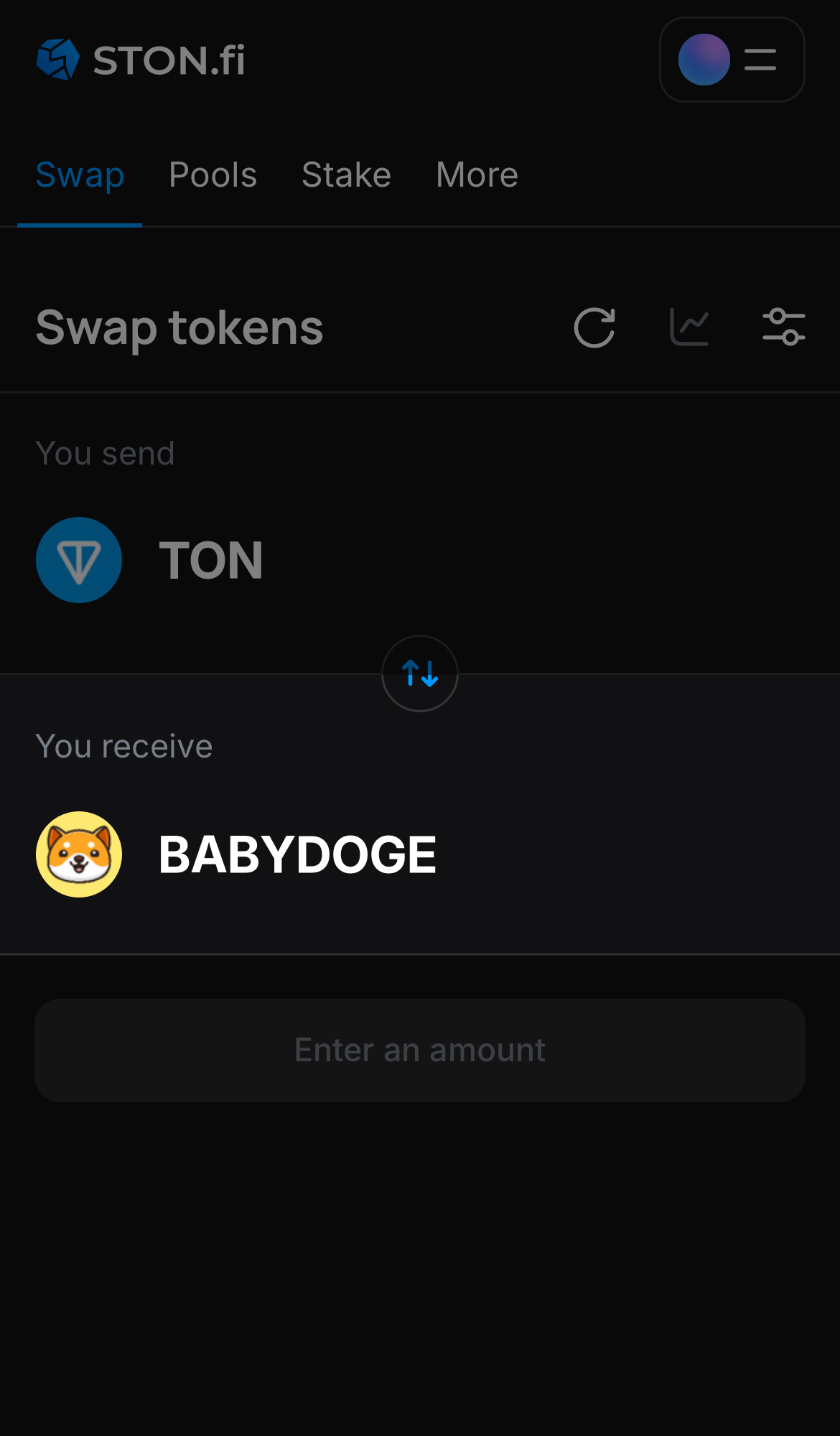 Choose BabyDoge in the ‘You receive‘ box.