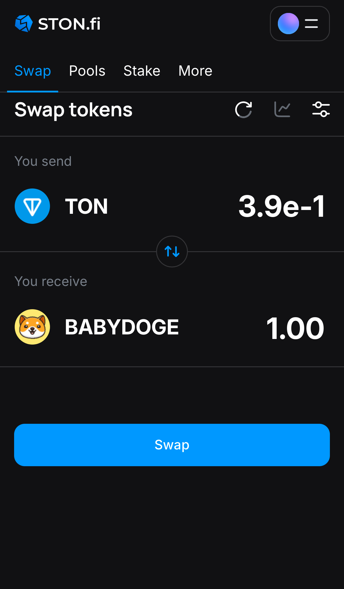 Input the quantity of tokens you‘re selling (or buying), and let the algorithm do all the calculations.