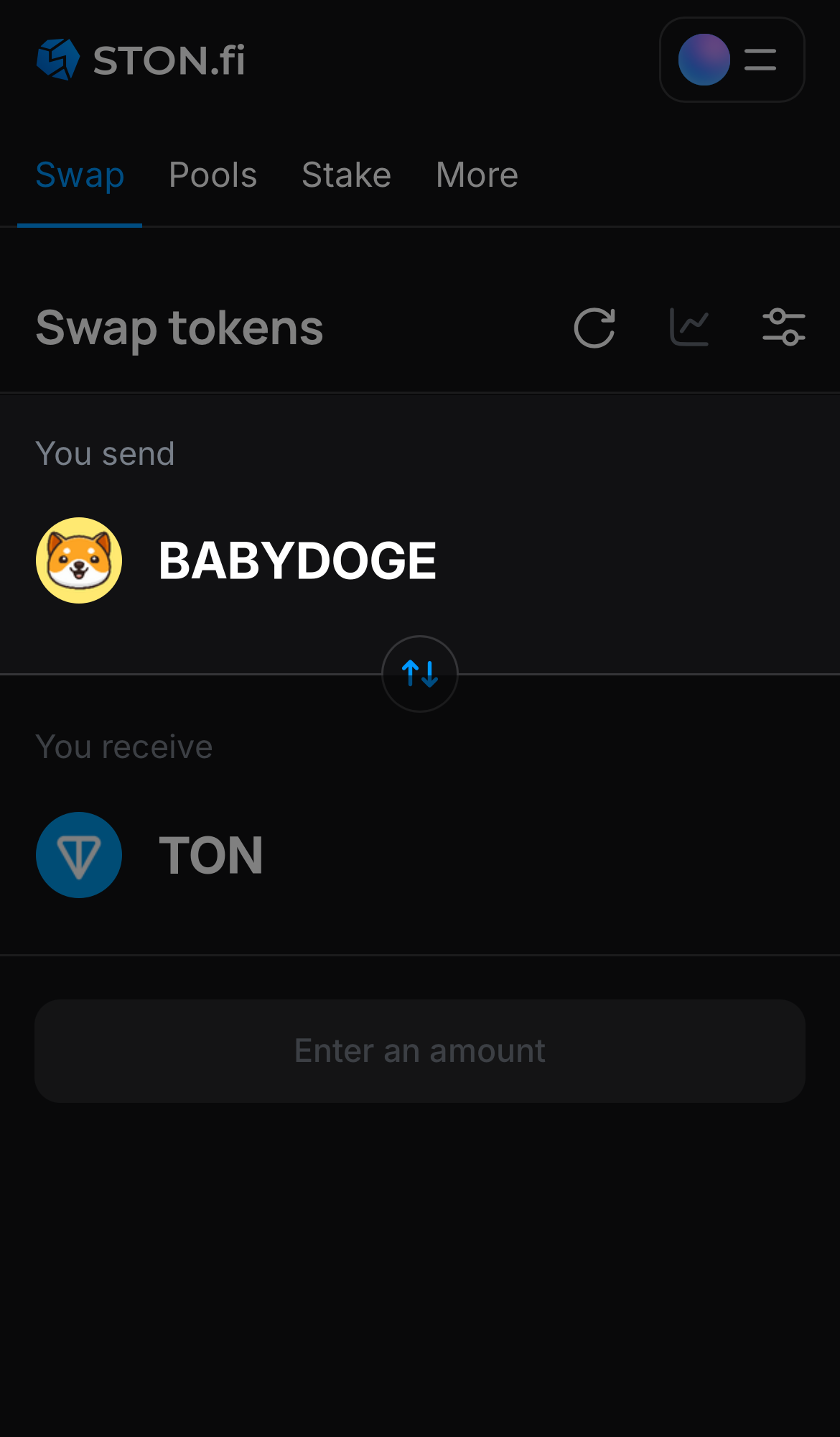 Choose BabyDoge in the ‘You send‘ box.
