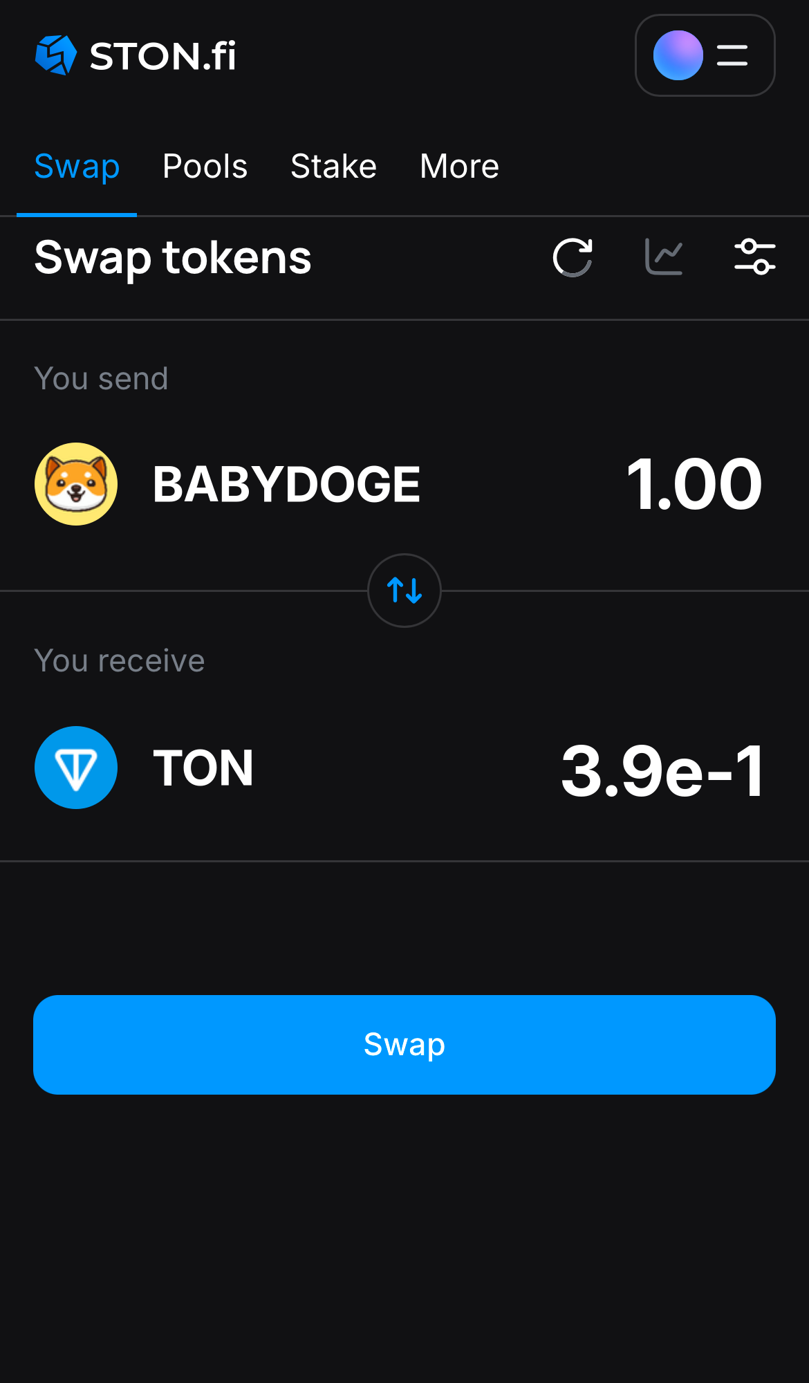 Input the quantity of tokens you‘re selling (or buying), and let the algorithm do all the calculations.