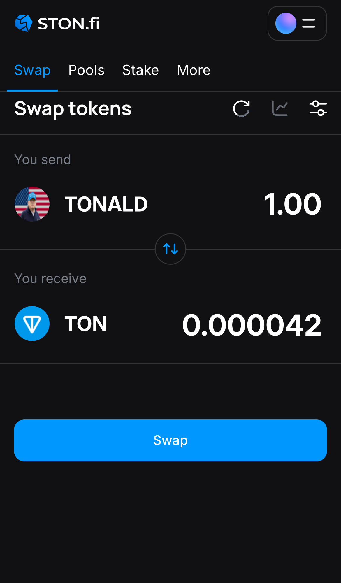 Insira a quantidade de tokens que deseja vender (ou comprar) e deixe o algoritmo fazer todos os cálculos.