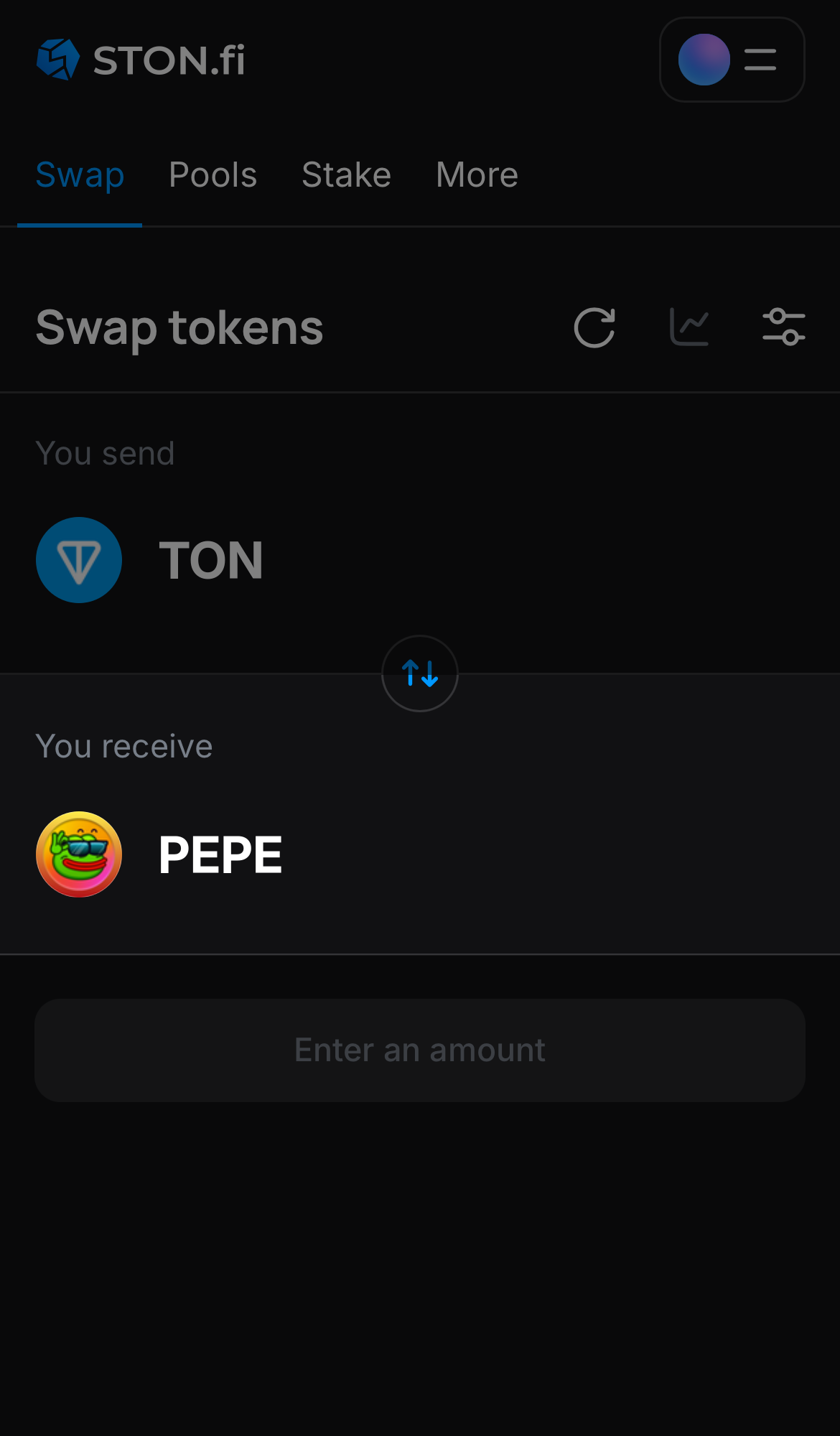 Choose PEPE in the ‘You receive‘ box.