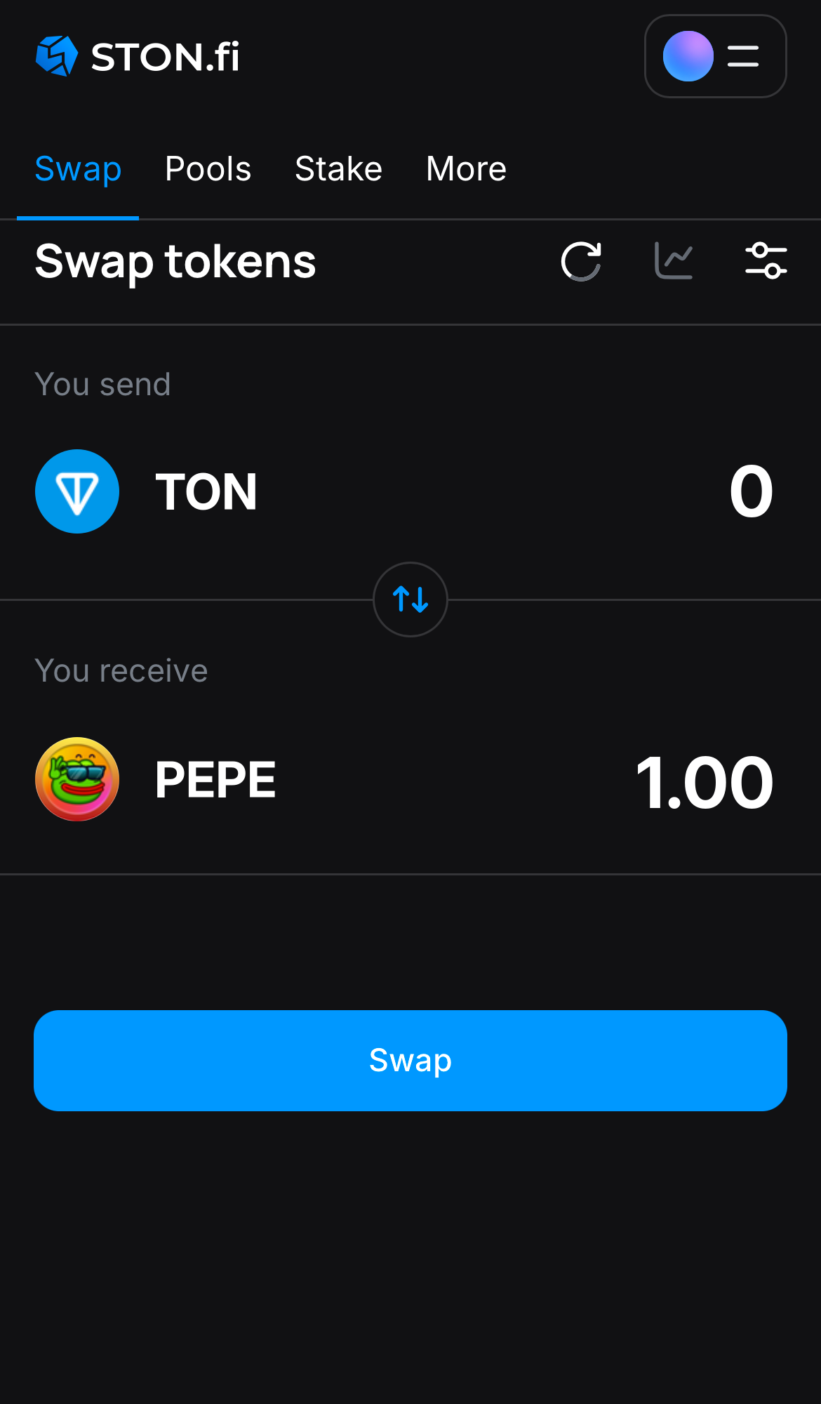 Input the quantity of tokens you‘re selling (or buying), and let the algorithm do all the calculations.