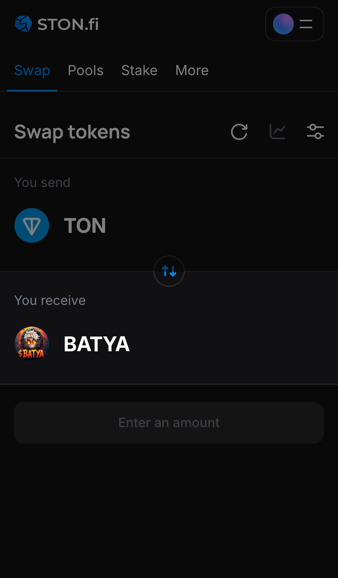 Choose BATYA in the ‘You receive‘ box.