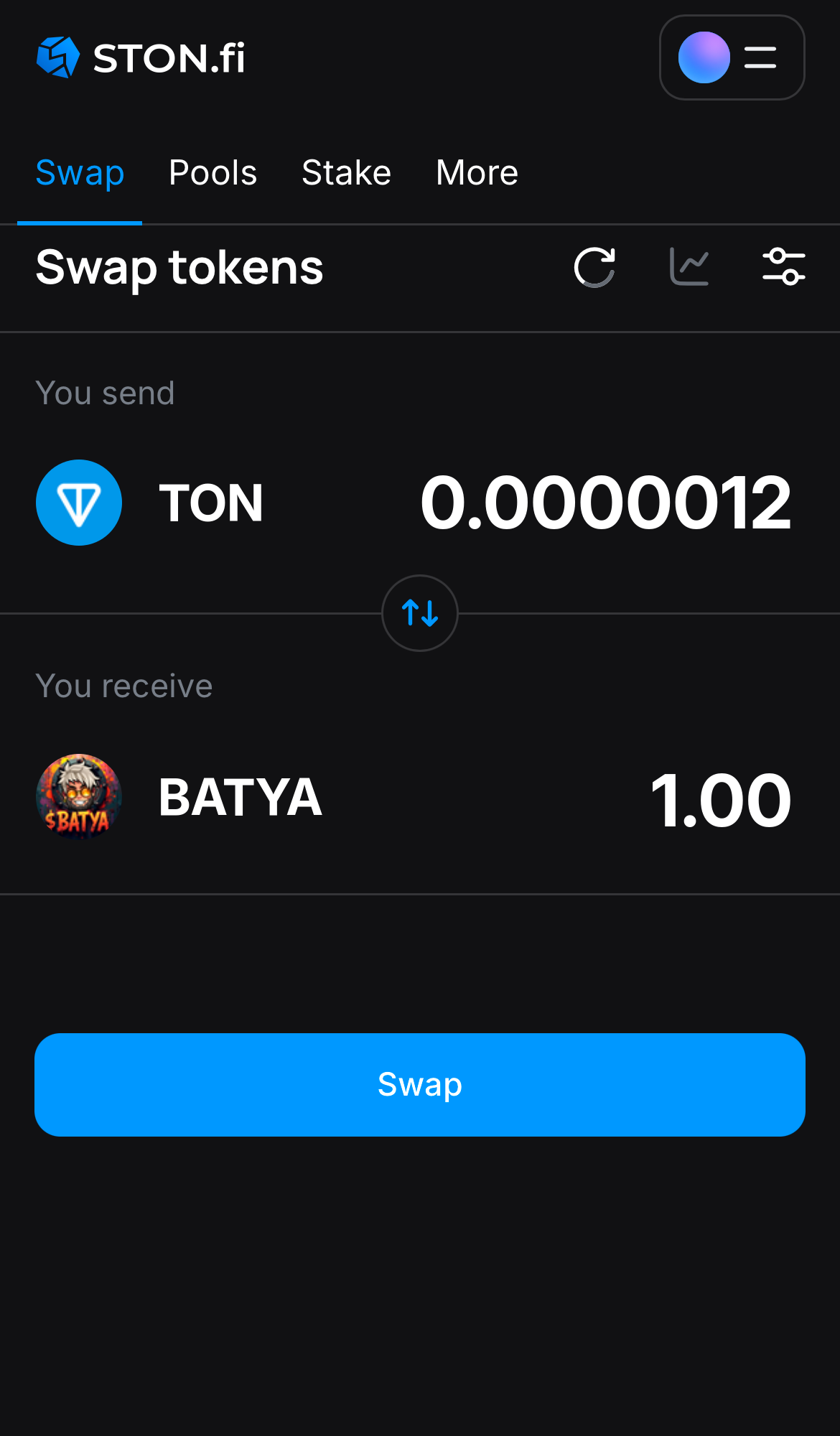 Input the quantity of tokens you‘re selling (or buying), and let the algorithm do all the calculations.