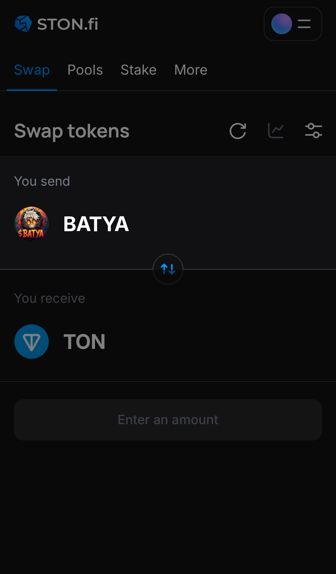 Choose BATYA in the ‘You send‘ box.