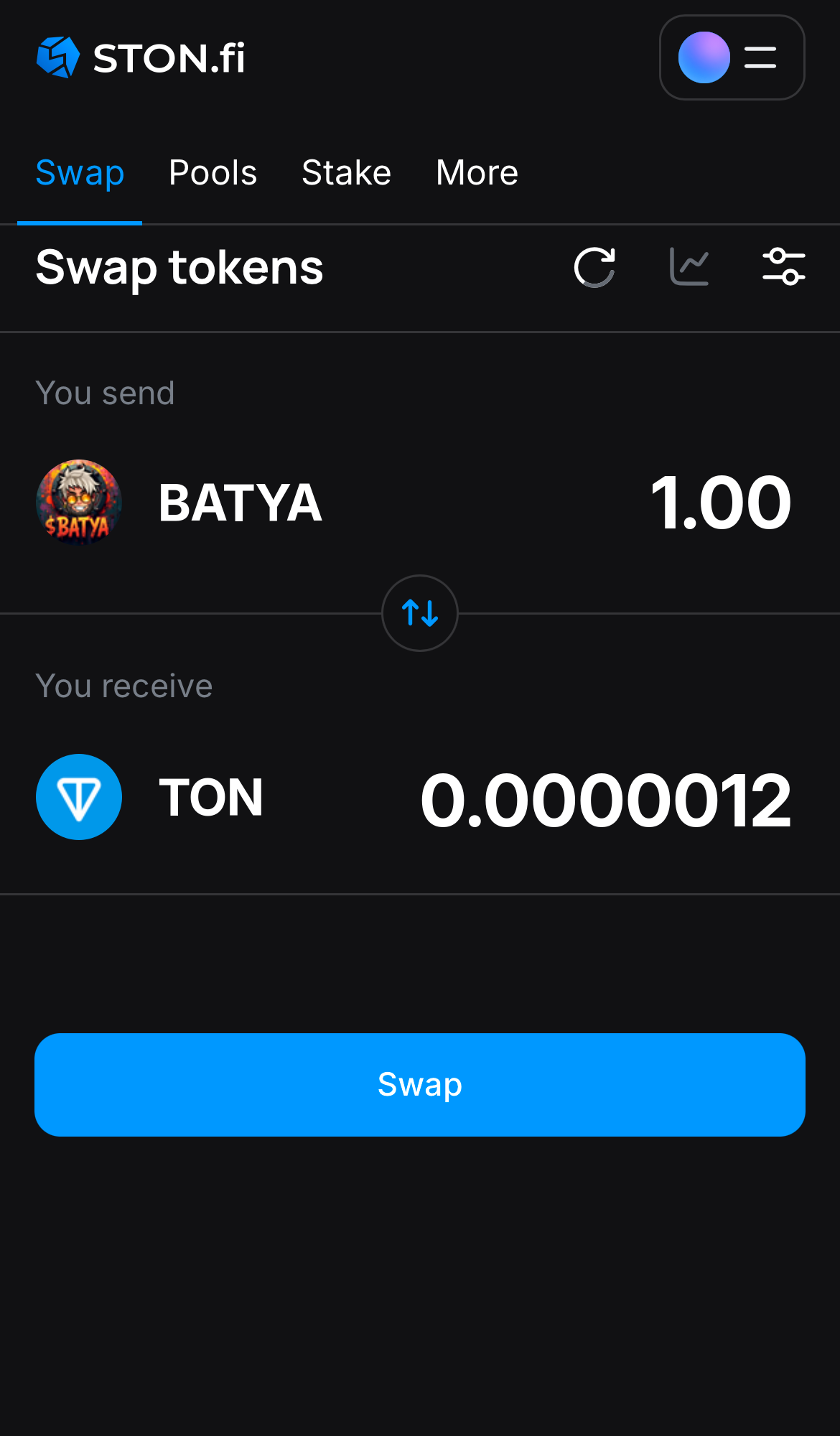 Input the quantity of tokens you‘re selling (or buying), and let the algorithm do all the calculations.