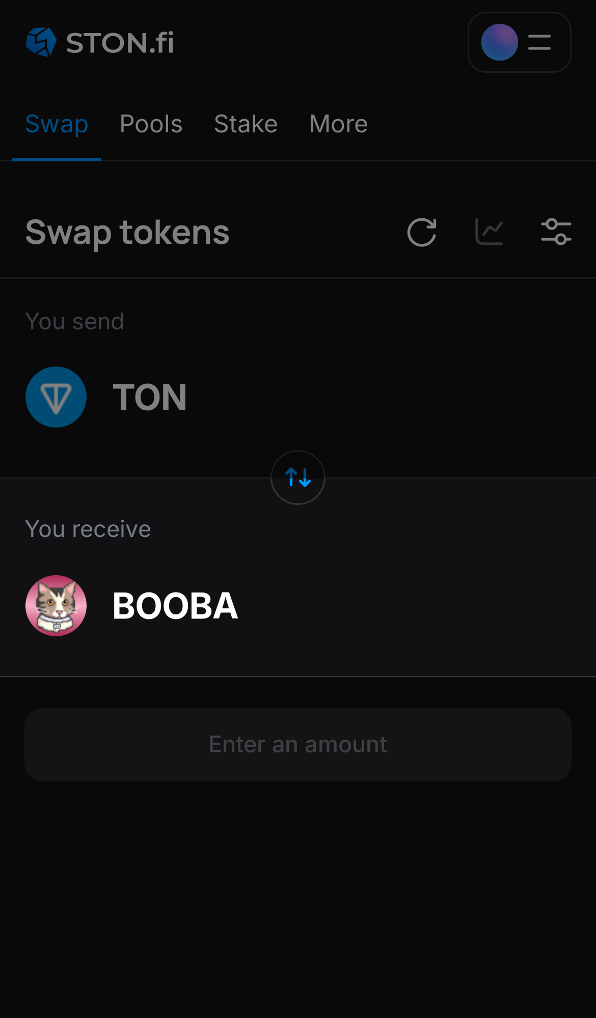 BOOBA را در جعبه ‘You receive‘ انتخاب کنید.