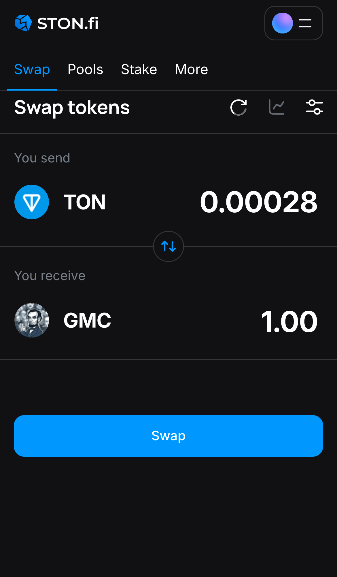 Insira a quantidade de tokens que deseja vender (ou comprar) e deixe o algoritmo fazer todos os cálculos.