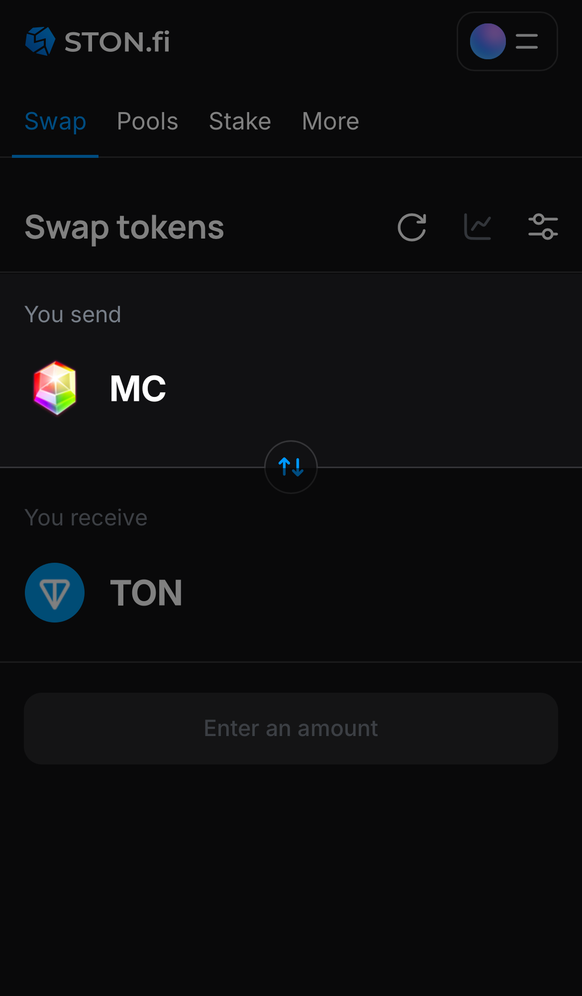 MC را در جعبه ‘You send’ انتخاب کنید.