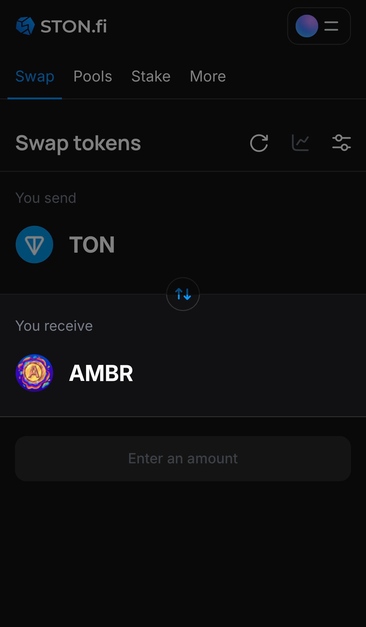 Choose AMBR in the ‘You receive‘ box.