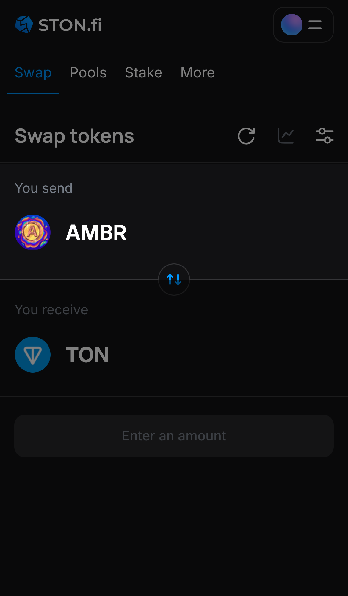 Choose AMBR in the ‘You send‘ box.