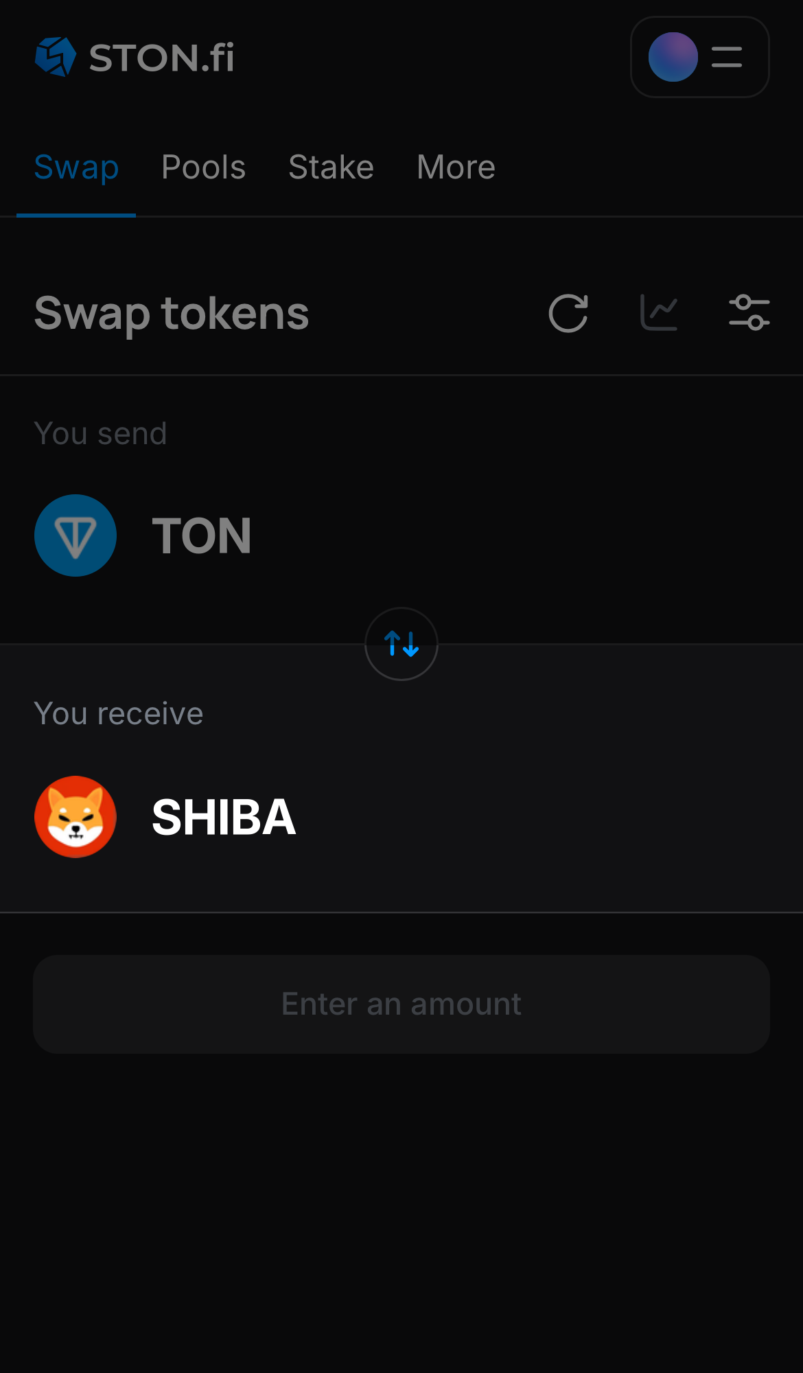 Selecione Shiba na caixa ‘You receive‘.