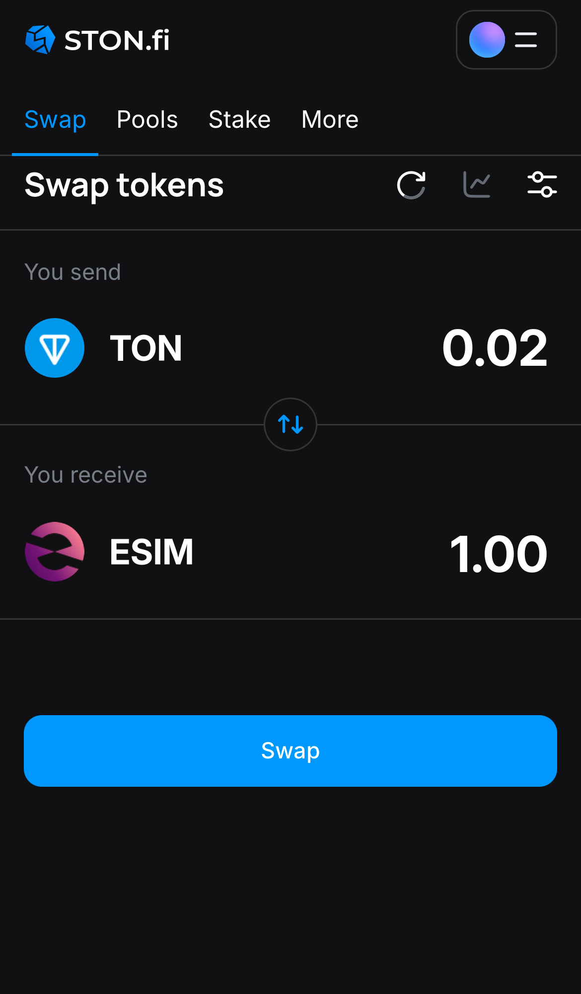Masukkan jumlah token yang ingin Anda jual (atau beli), dan biarkan algoritma melakukan semua perhitungan.