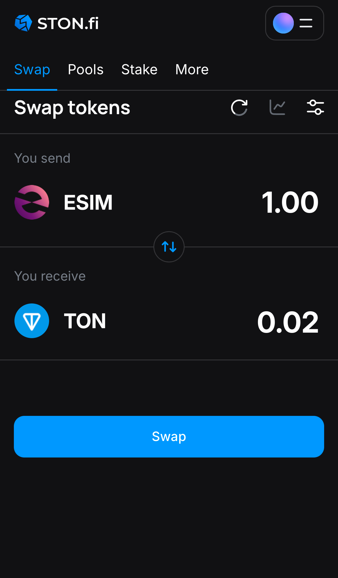 Masukkan jumlah token yang ingin Anda jual (atau beli), dan biarkan algoritma melakukan semua perhitungan.