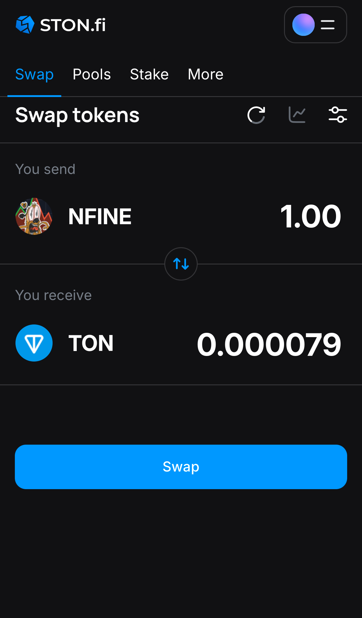 Input the quantity of tokens you‘re selling (or buying), and let the algorithm do all the calculations.