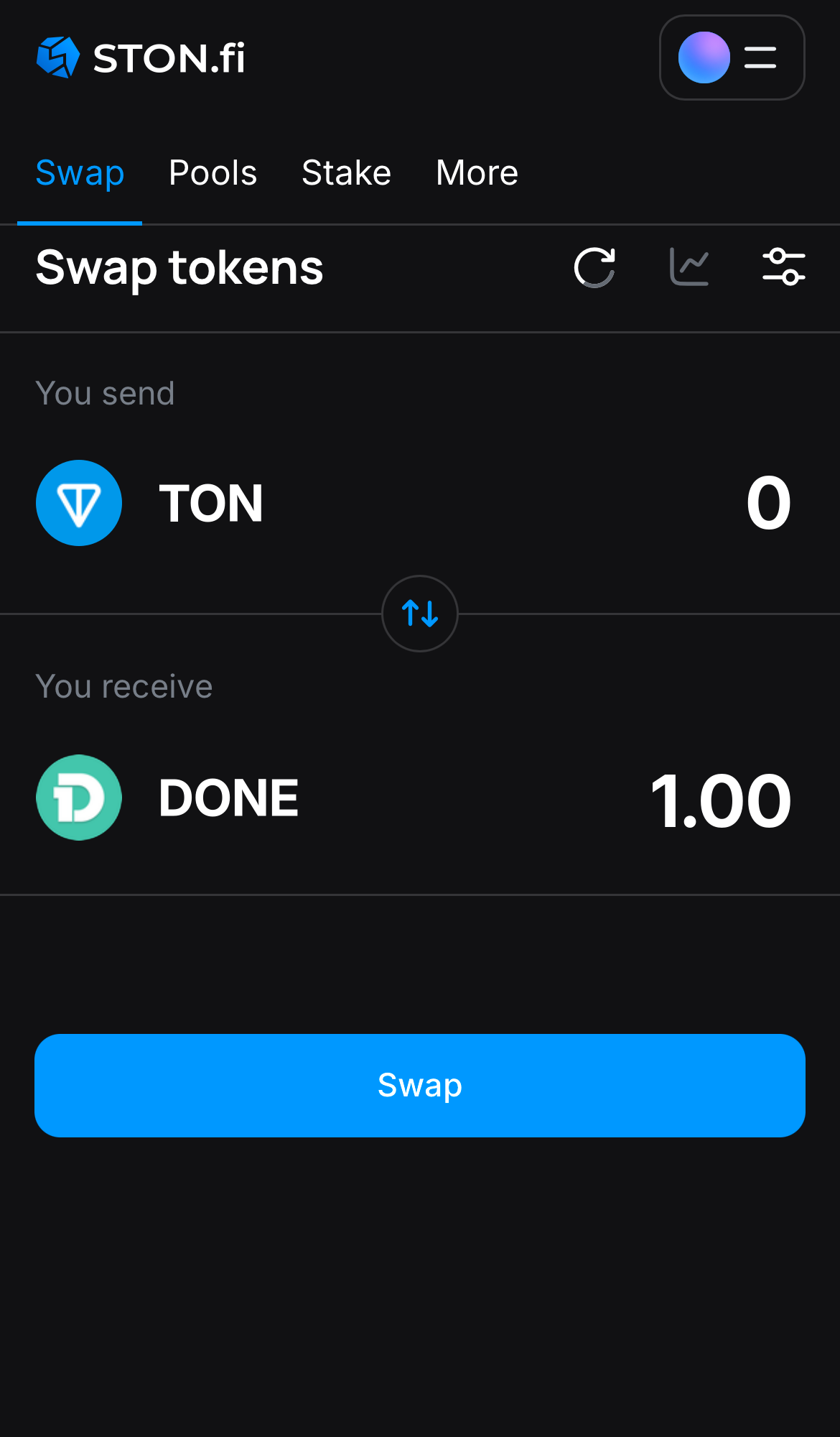 Masukkan jumlah token yang ingin Anda jual (atau beli), dan biarkan algoritma melakukan semua perhitungan.