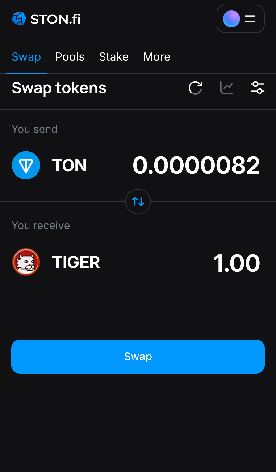 Input the quantity of tokens you‘re selling (or buying), and let the algorithm do all the calculations.