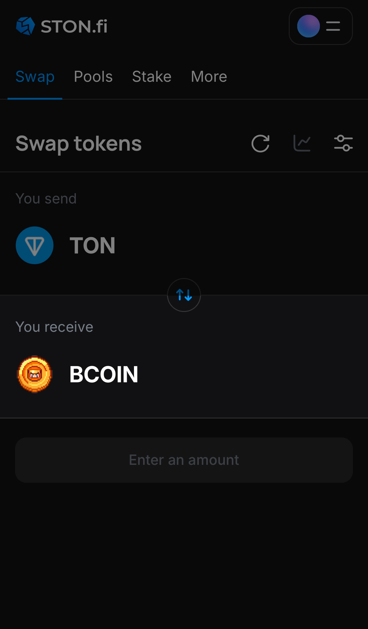 Choose BCOIN in the ‘You receive‘ box.