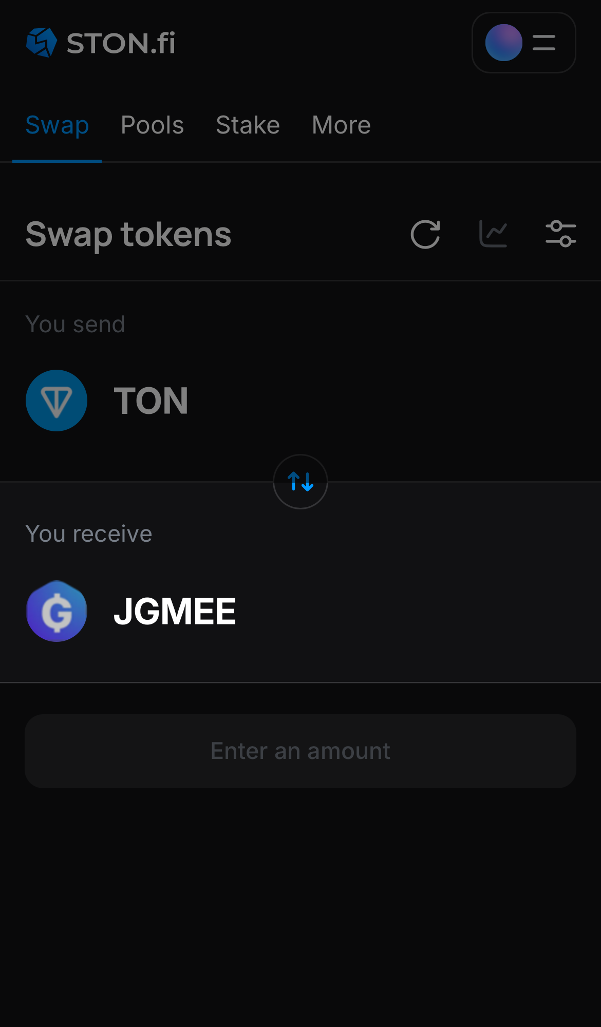 Choose jGMEE in the ‘You receive‘ box.